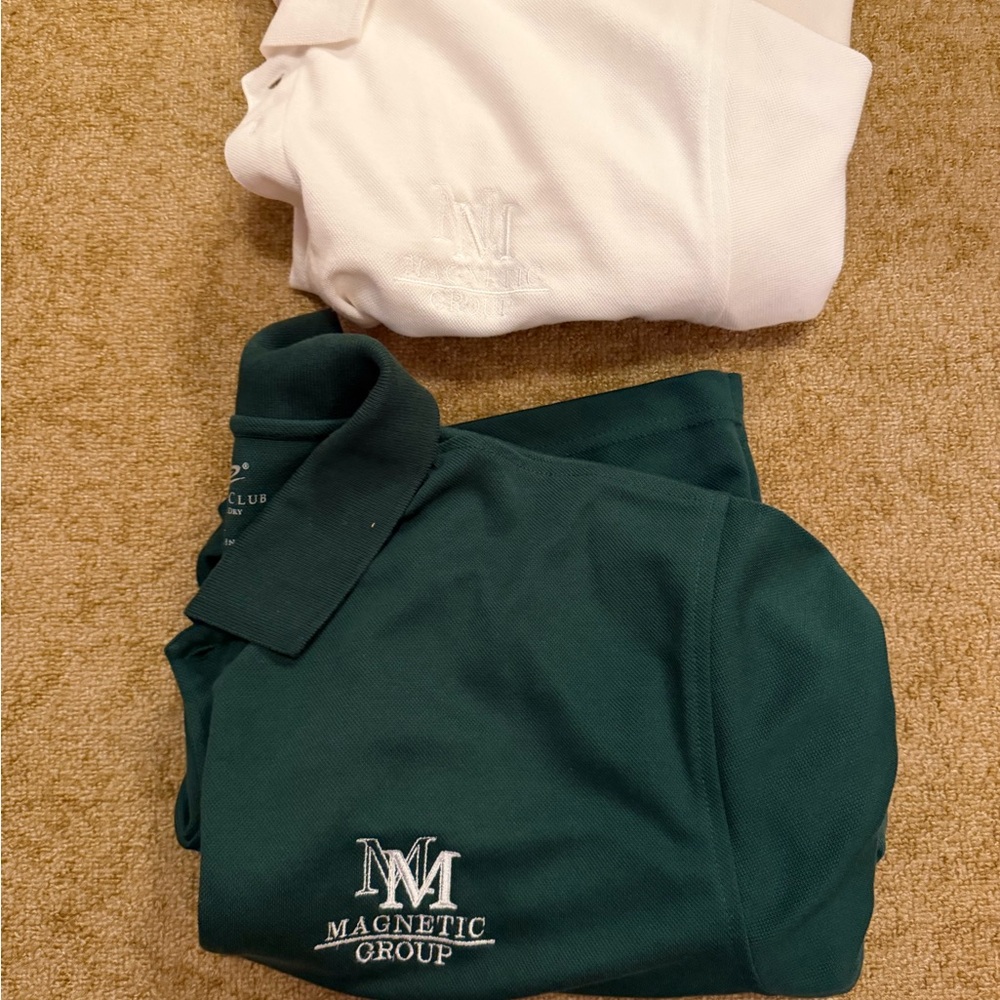 Lot Of 2 Ultra Club Shirt Mens Medium Green And White